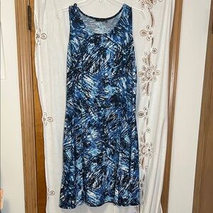Notations Blue and Black Patterned Dress